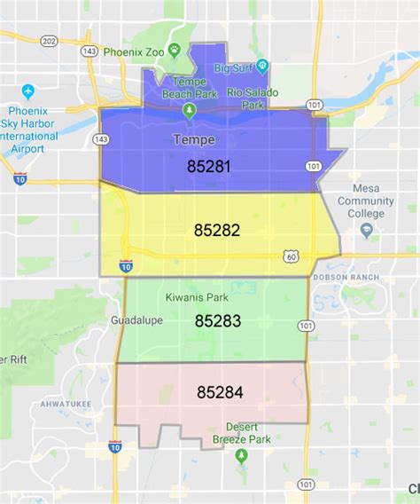 tempe zip codes map|Tempe Arizona ZIP Codes